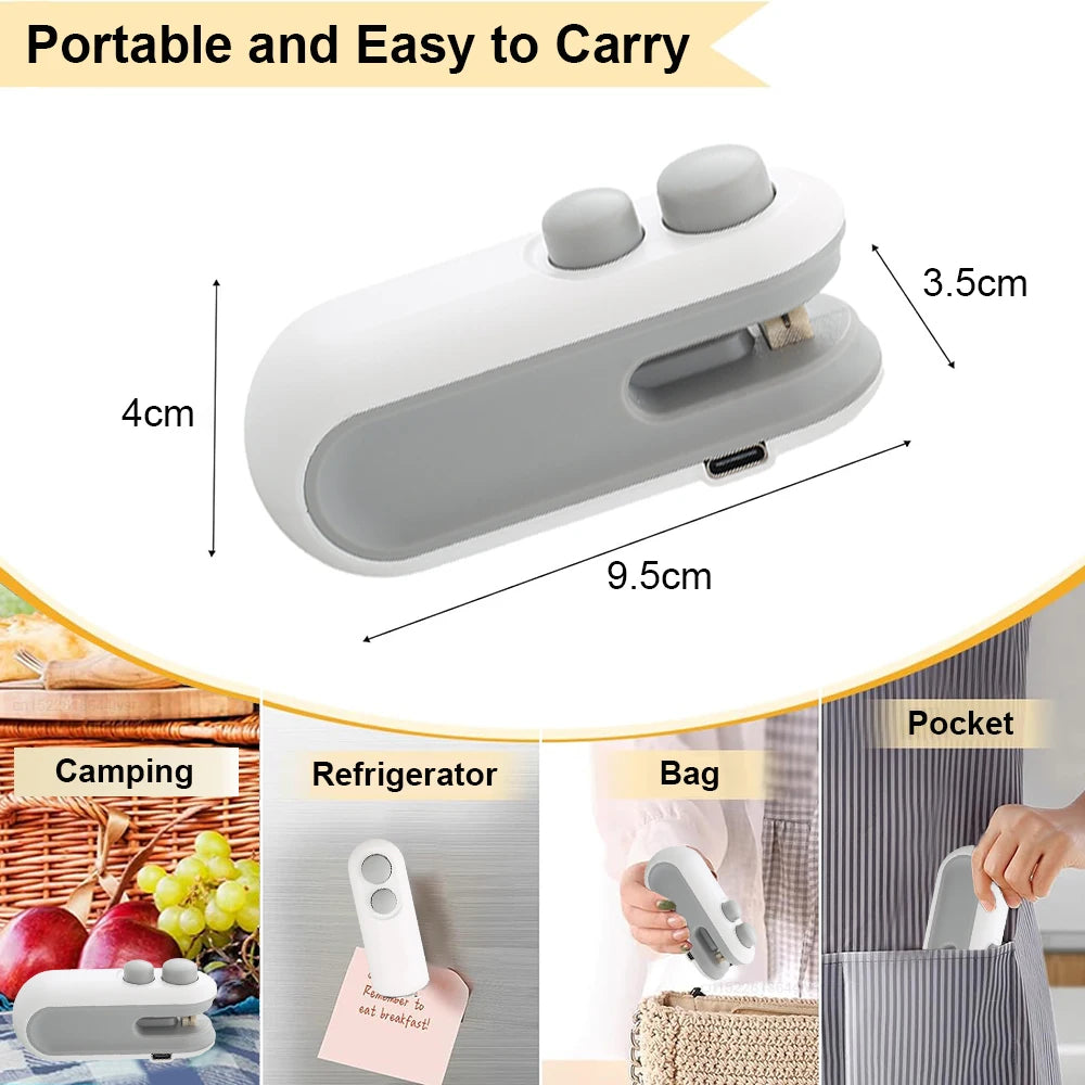 Plastic Bag Sealer Mini Portable USB Heat Bag Sealing Machine Plastic Bag Package Clip Bag Sealer Food Packaging Heat Sealer